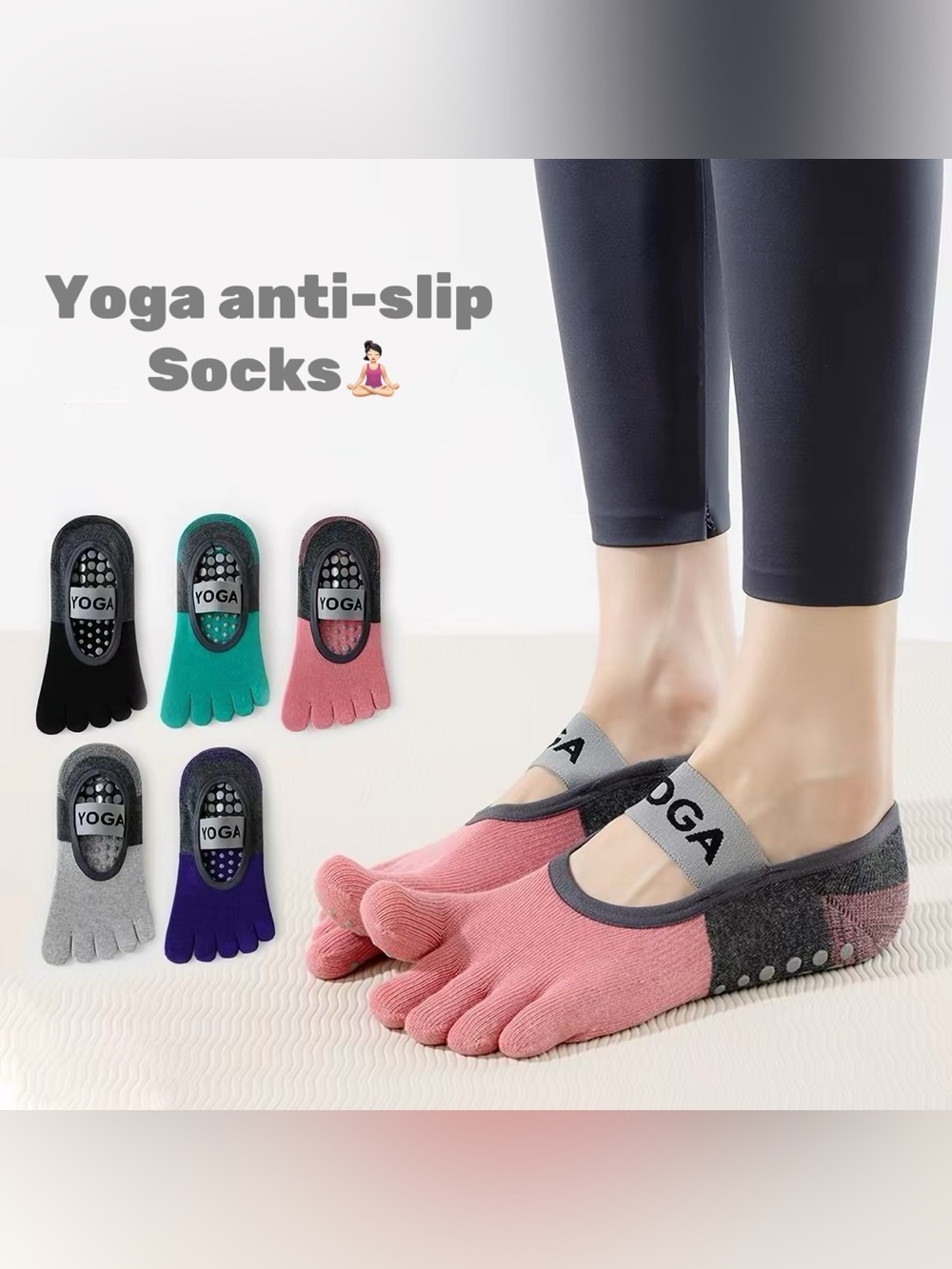 Yoga Anti-Slip Toe Socks（3 pairs in set)
